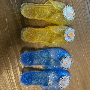 Kids Glittery Blue and Yellow Princess Shoes